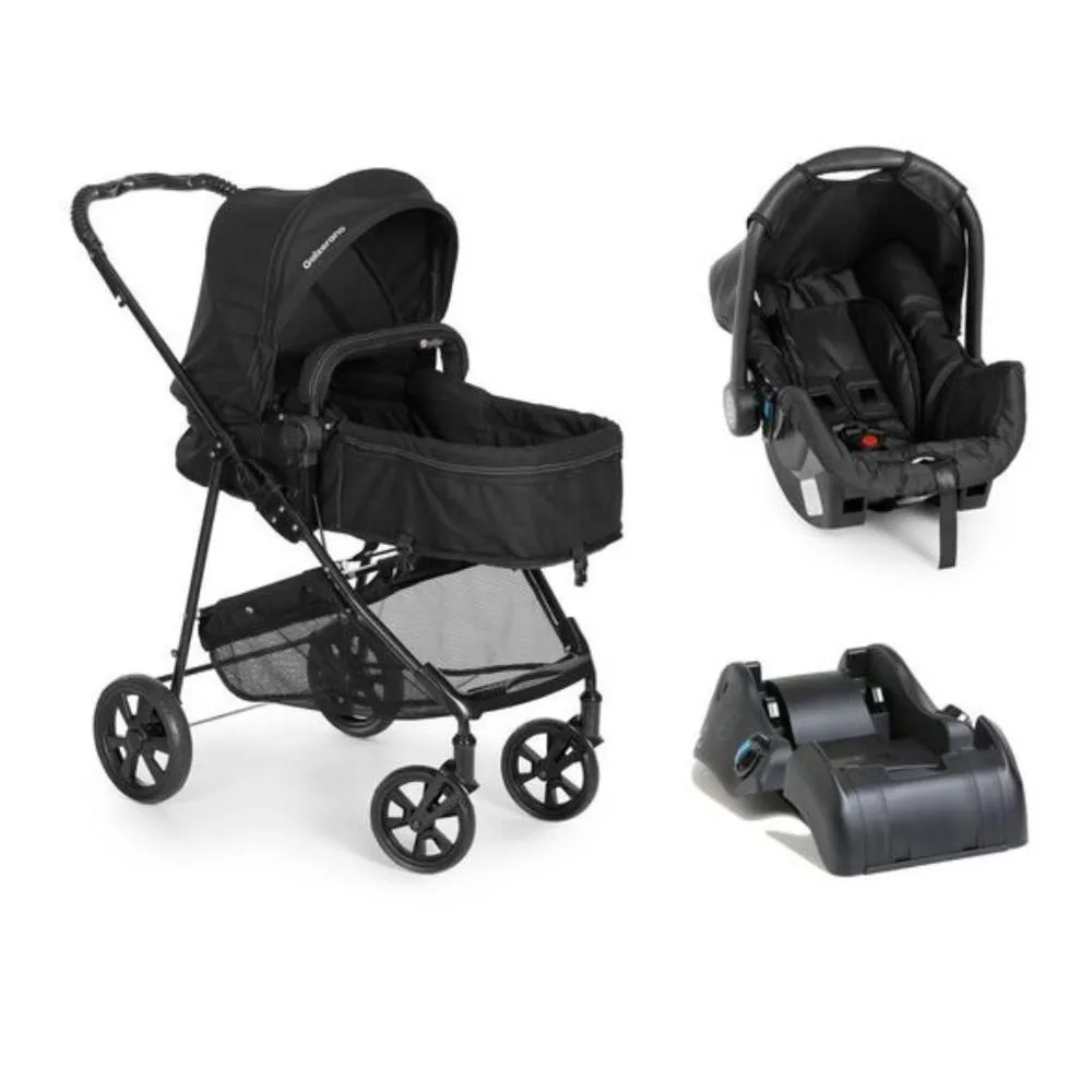CARRINHO TRAVEL SYSTEM NAPOLI TRIO PRETO - GALZERANO