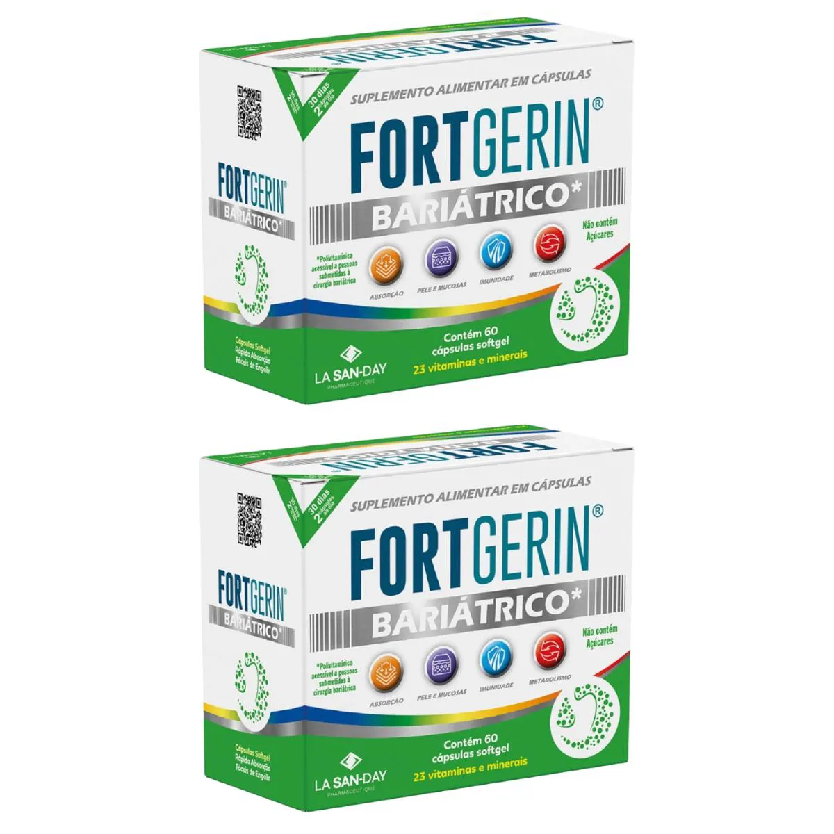 KIT 2 VITAMINA FORTGERIN BARIáTRICO 60 CPS - LA SAN-DAY