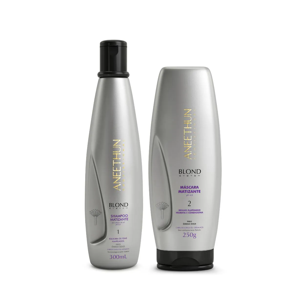 KIT MATIZANTE BLOND SYSTEM SHAMPOO 300ML E MASCARA 250G - ANEETHUN