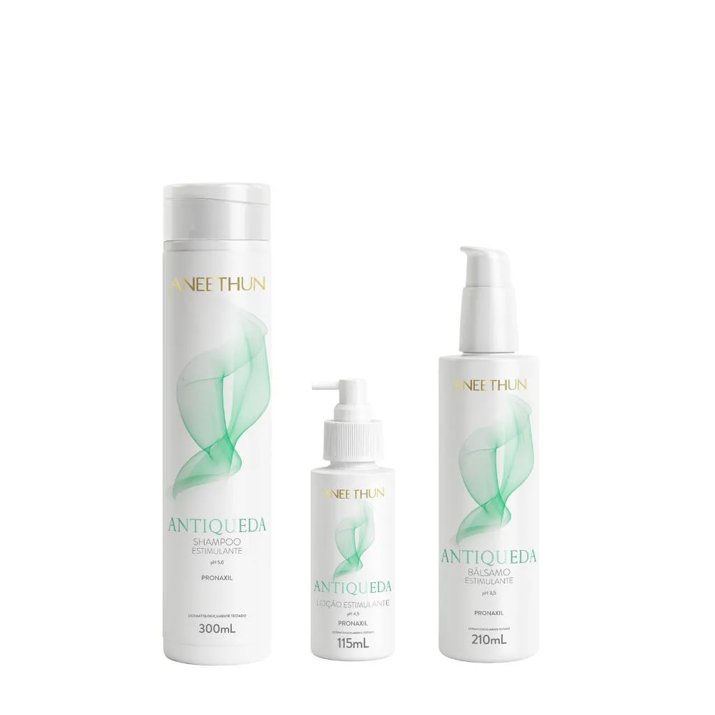 KIT ANTIQUEDA SHAMPOO BALSAMO E LOçãO - ANEETHUN