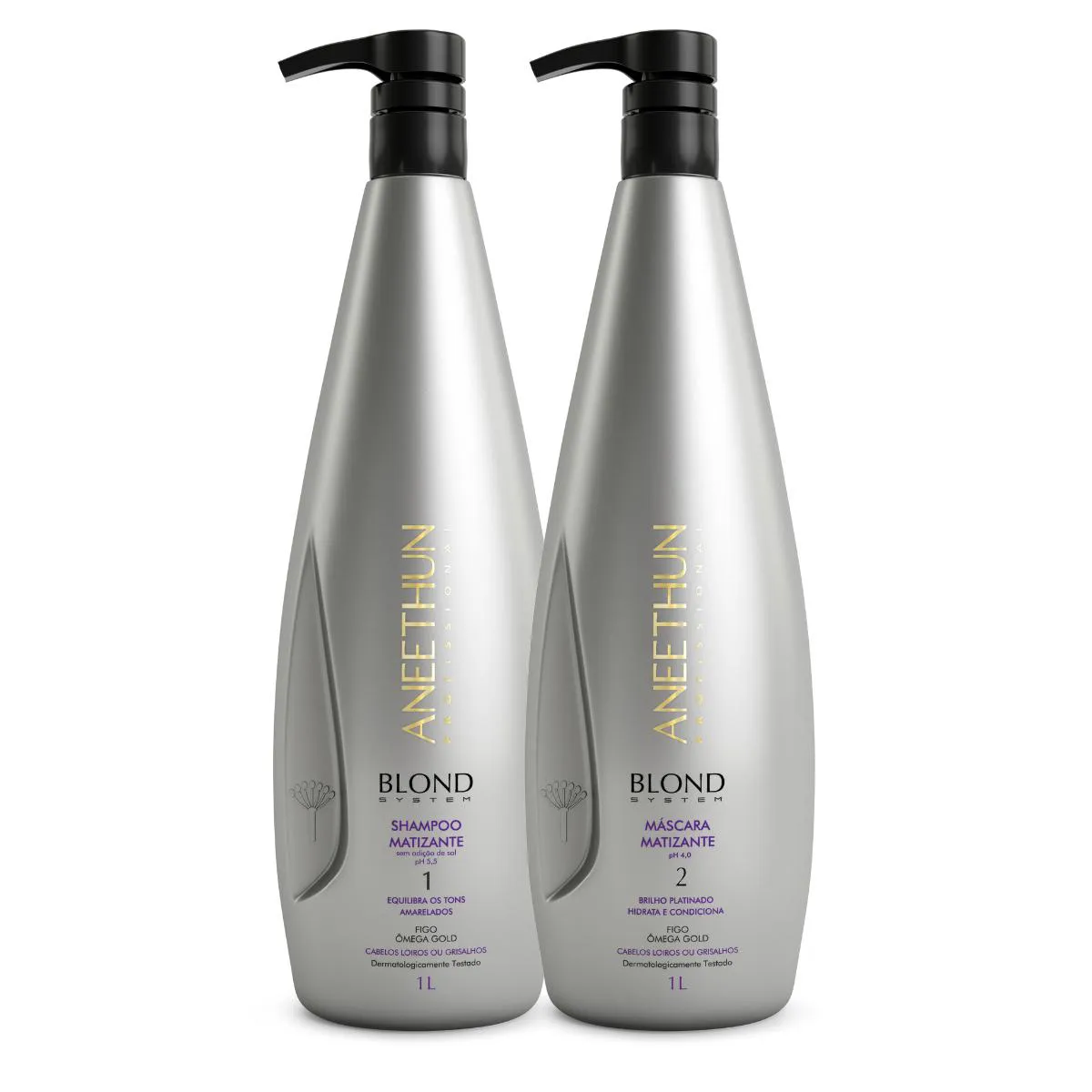 KIT MATIZANTE BLOND SYSTEM SHAMPOO E MASCARA 1L - ANEETHUN