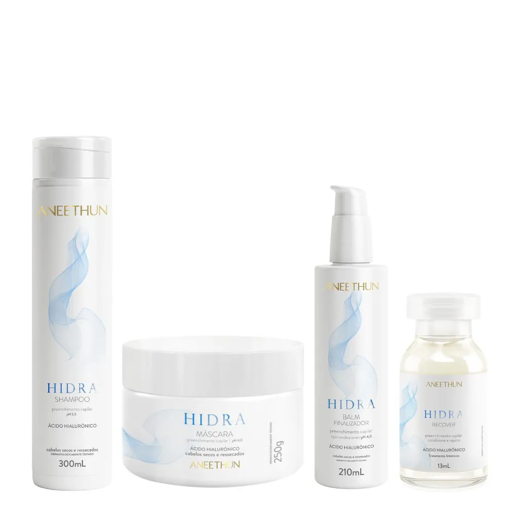 KIT HIDRA COM ÁCIDO HIALURôNICO 4 PRODUTOS - ANEETHUN