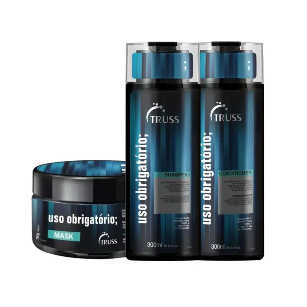 KIT SHAMPOO CONDICIONADOR E MáSCARA USO OBRIGATóRIO - TRUSS