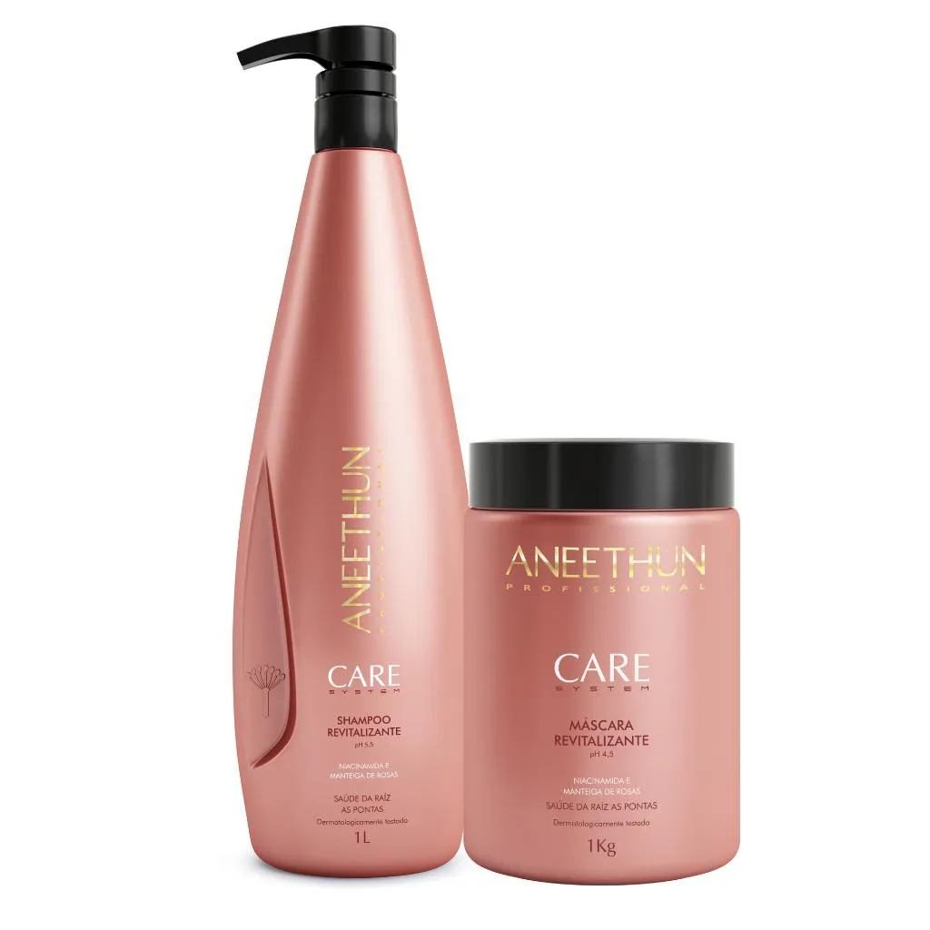 KIT CARE SYSTEM SHAMPOO + MASCARA LITRO PROFISSIONAL - ANEETHUN