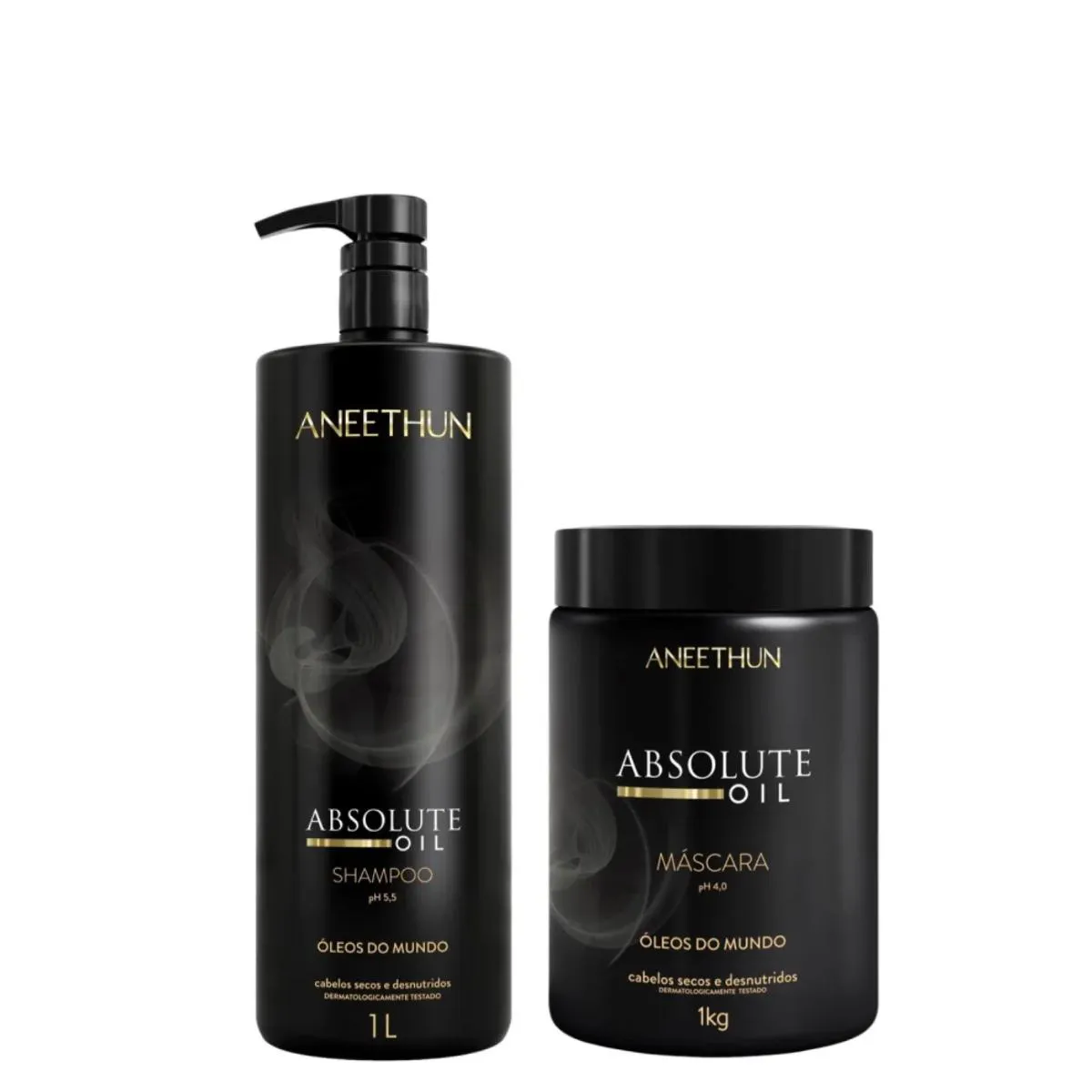 KIT ABSOLUTE OIL SHAMPOO 1L E MáSCARA 1KG  - ANEETHUN