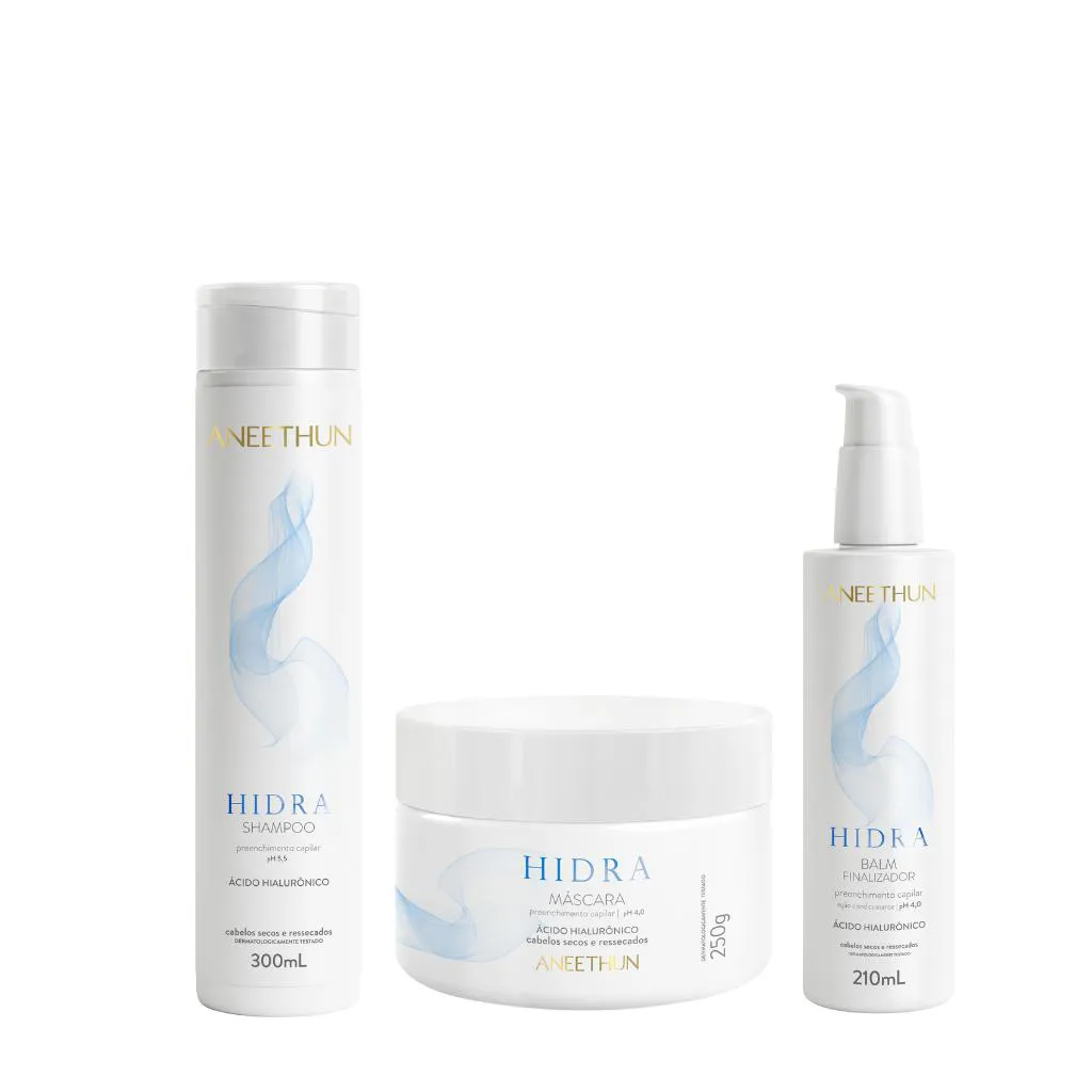 KIT HIDRA SHAMPOO MASCARA E BALM FINALIZADOR - ANEETHUN