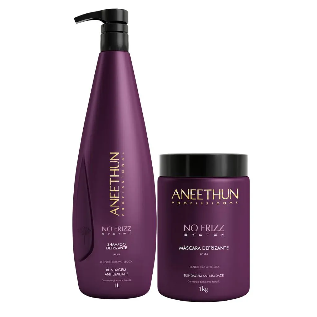 SHAMPOO E MASCARA NO FRIZZ SYSTEM 1L/KG - ANEETHUN