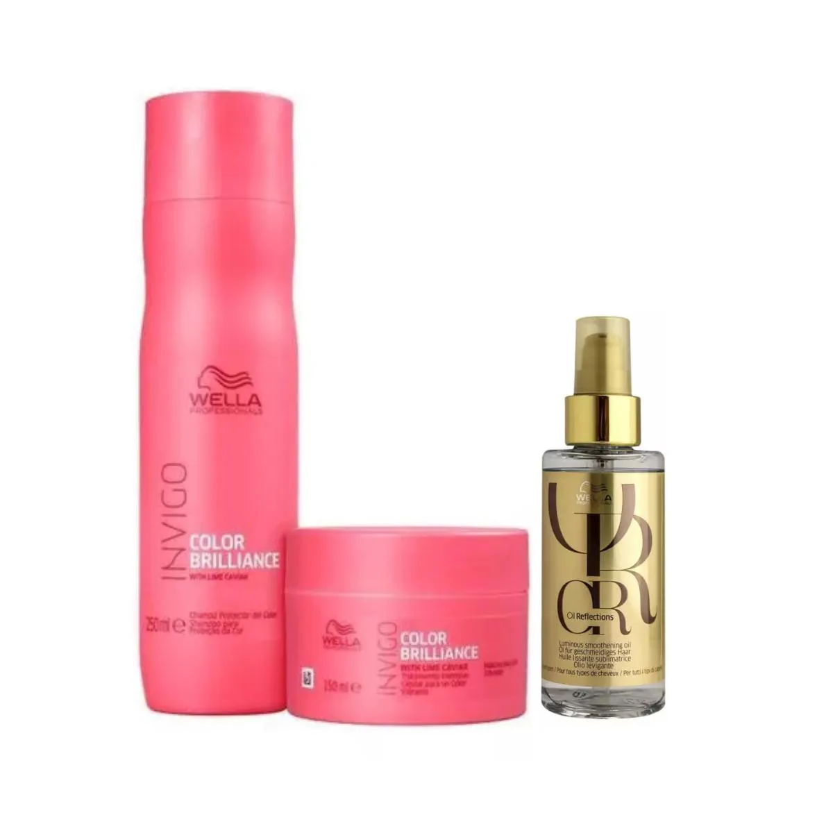 KIT INVIGO COLOR BRILLIANCE + OIL REFLECTIONS 3 PRODUTOS - WELLA