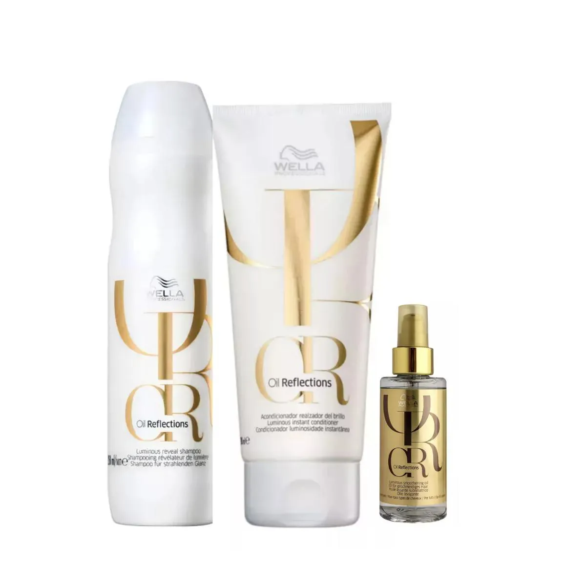 KIT OIL REFLECTIONS LUMINOUS SHAMPOO + CONDICIONADOR + ÓLEO TRADICIONAL - WELLA