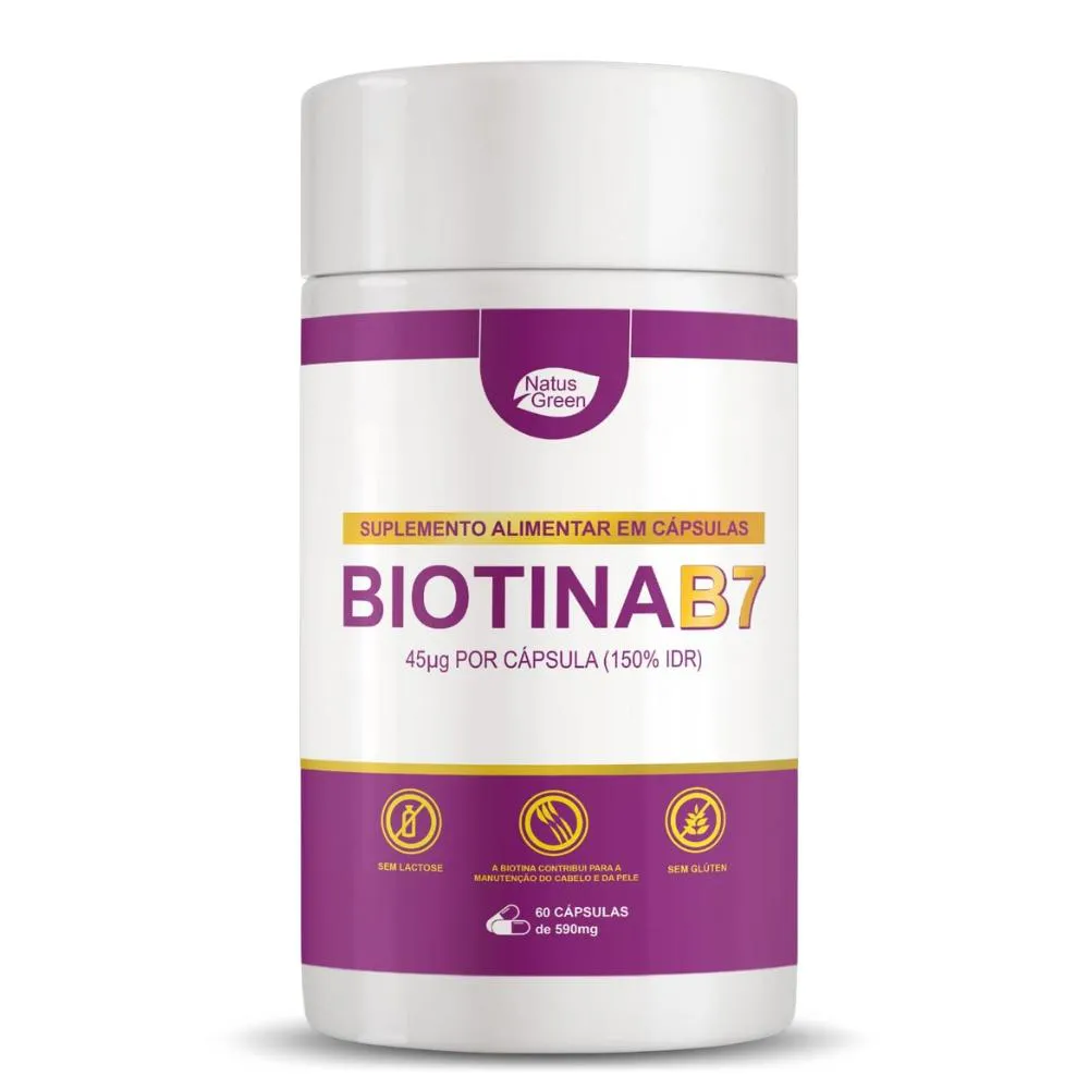 BIOTINA (VITAMINA B7) 60 CáPSULAS 590MG NATUS GREEN