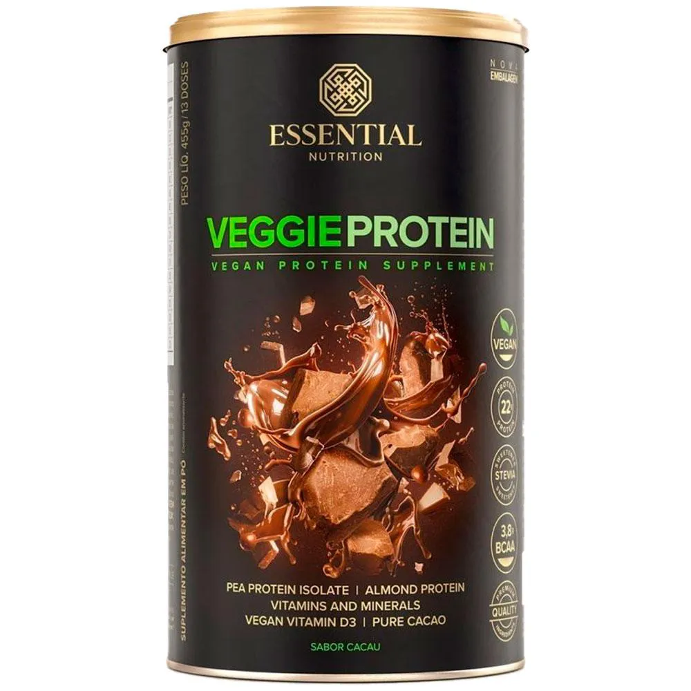 VEGGIE PROTEIN CACAO - PROTEINA VEGANA - (455G) - ESSENTIAL NUTRITION