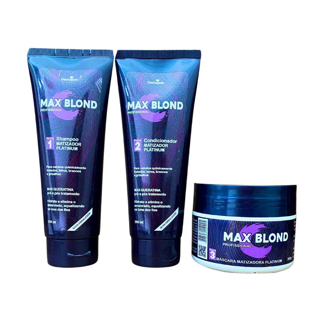 KIT MATIZADOR MAX BLOND (SHAMPOO + CONDICIONADOR + MASCARA)