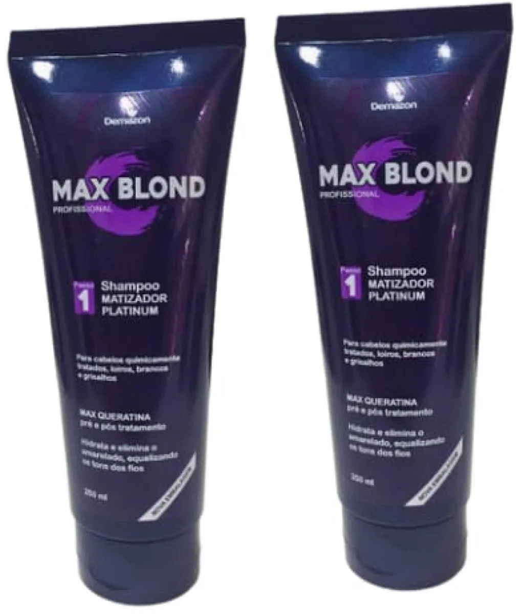 SHAMPOO MATIZADOR/DESAMARELADOR MAX BLOND 250ML DEMAZON KIT 02UND