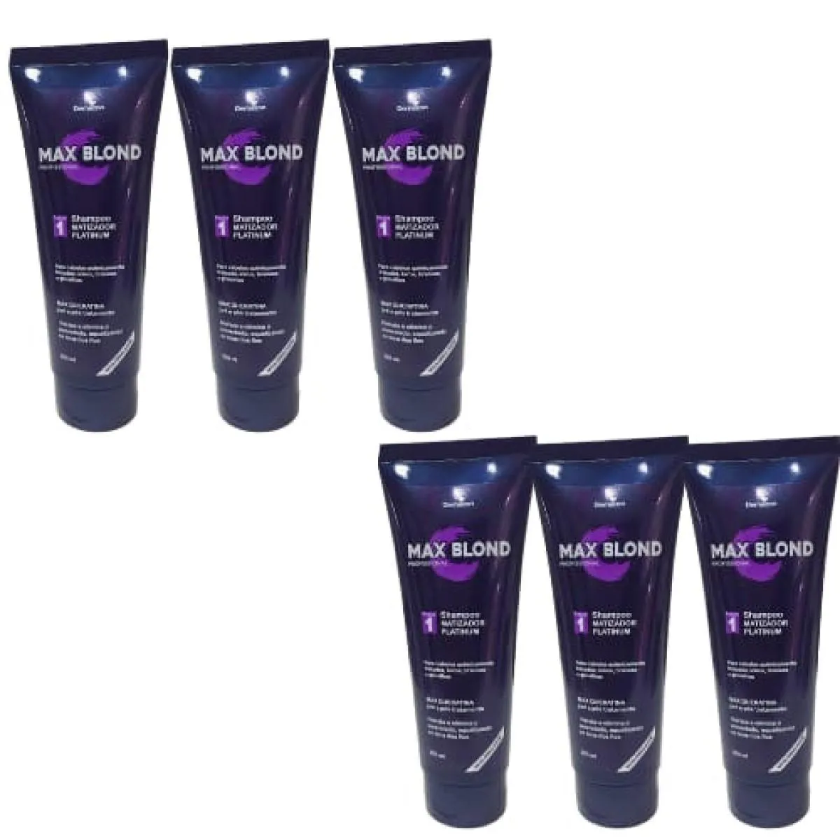 SHAMPOO MATIZADOR/DESAMARELADOR MAX BLOND 250ML DEMAZON KIT 06 UND