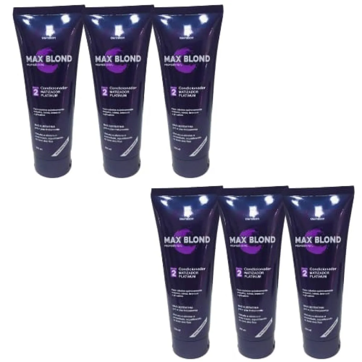 CONDICIONADOR MATIZADOR/DESAMARELADOR MAX BLOND 250ML DEMAZON KIT 06 UND
