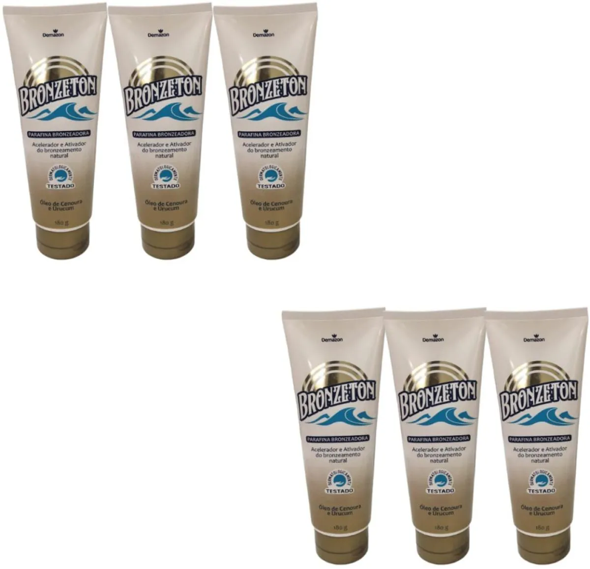 ACELERADOR DE BRONZEAMENTO NATURAL BRONZETON 180G DEMAZON KIT 6 UN.