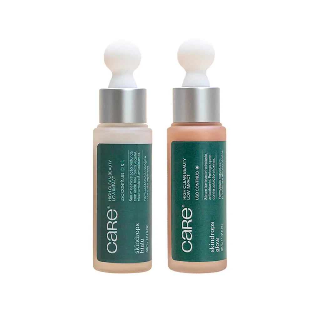 KIT FACIAL CARE NATURAL BEAUTY SKINDROPS - SéRUM DE HIDRATAçãO PROFUNDA 30ML E SéRUM HIDRATANTE E ILUMINADOR GLOW30 ML