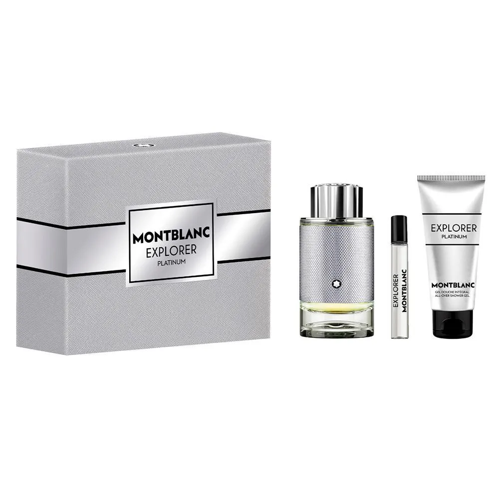 KIT MONTBLANC EXPLORER PLATINUM EDP PERFUME MASCULINO 100ML + MINIATURA 7,5ML + GEL DE BANHO 100ML