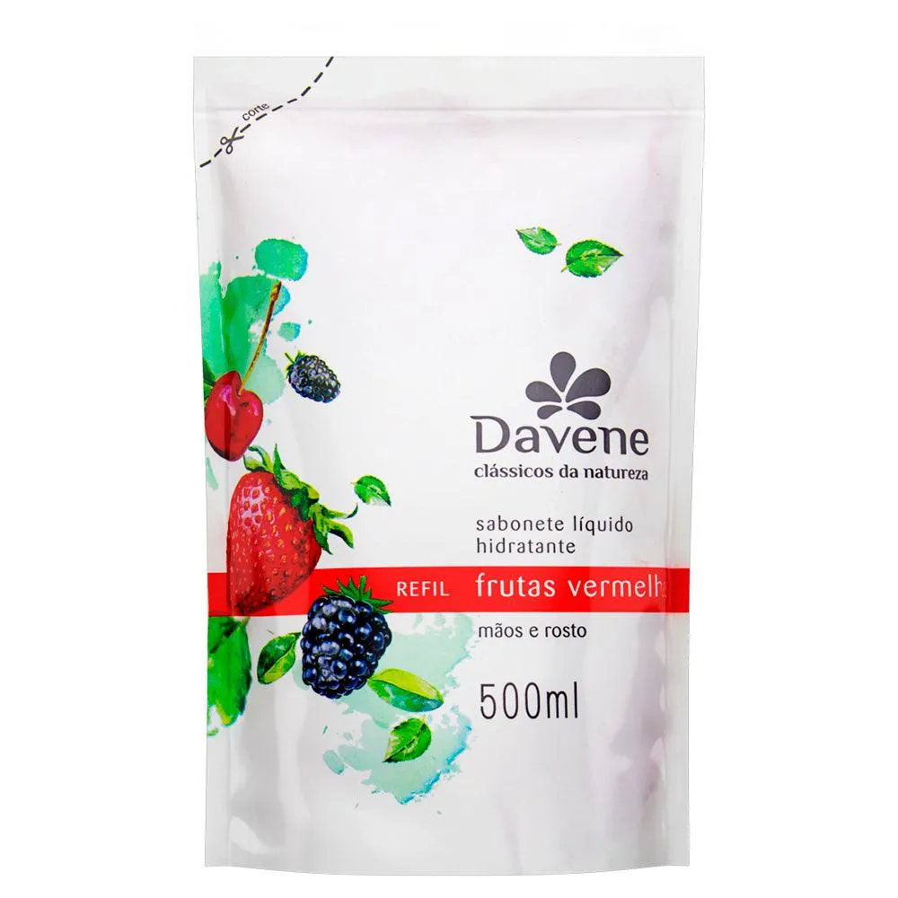 SABONETE LíQUIDO DAVENE FRUTAS VERMELHAS REFIL 500ML