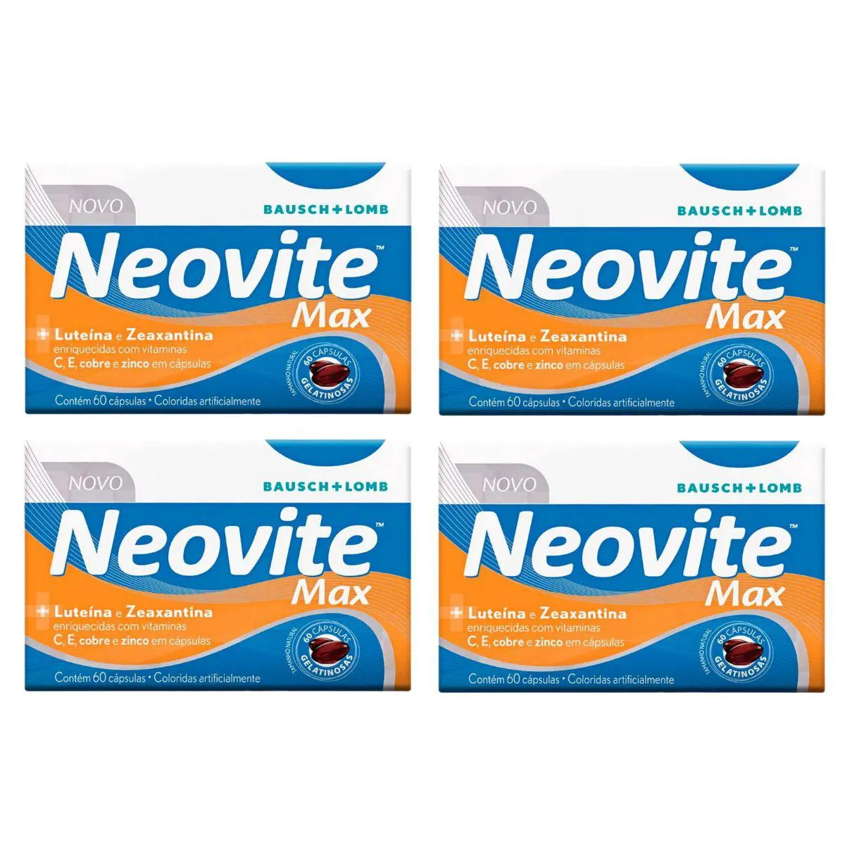 4 CAIXAS NEOVITE MAX 60 CáPSULAS SAúDE DOS OLHOS