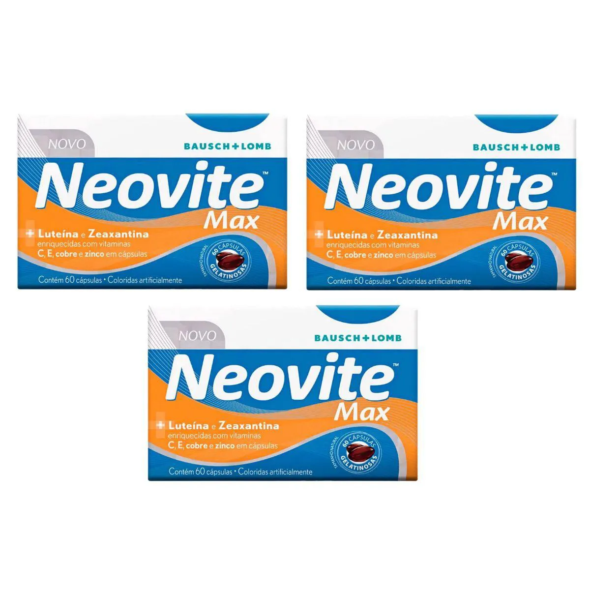 3 UN NEOVITE MAX 60 CáPSULAS POLIVITAMíNICO PARA A VISãO