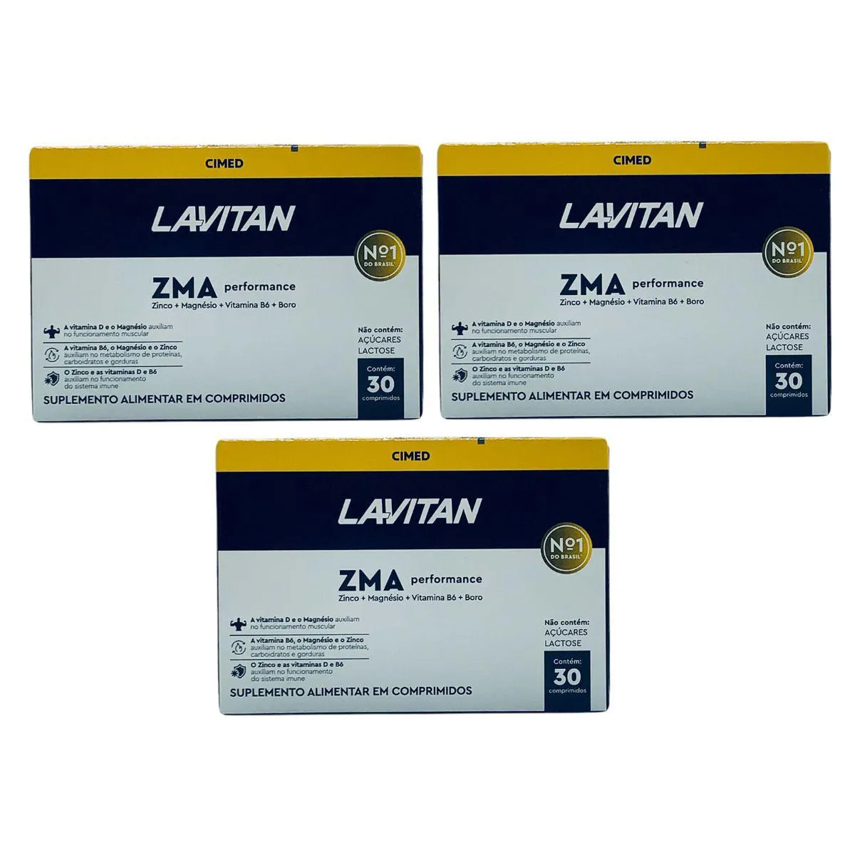 3 UN LAVITAN ZMA PERFORMANCE 30 COMPRIMIDOS FORçA E ENERGIA