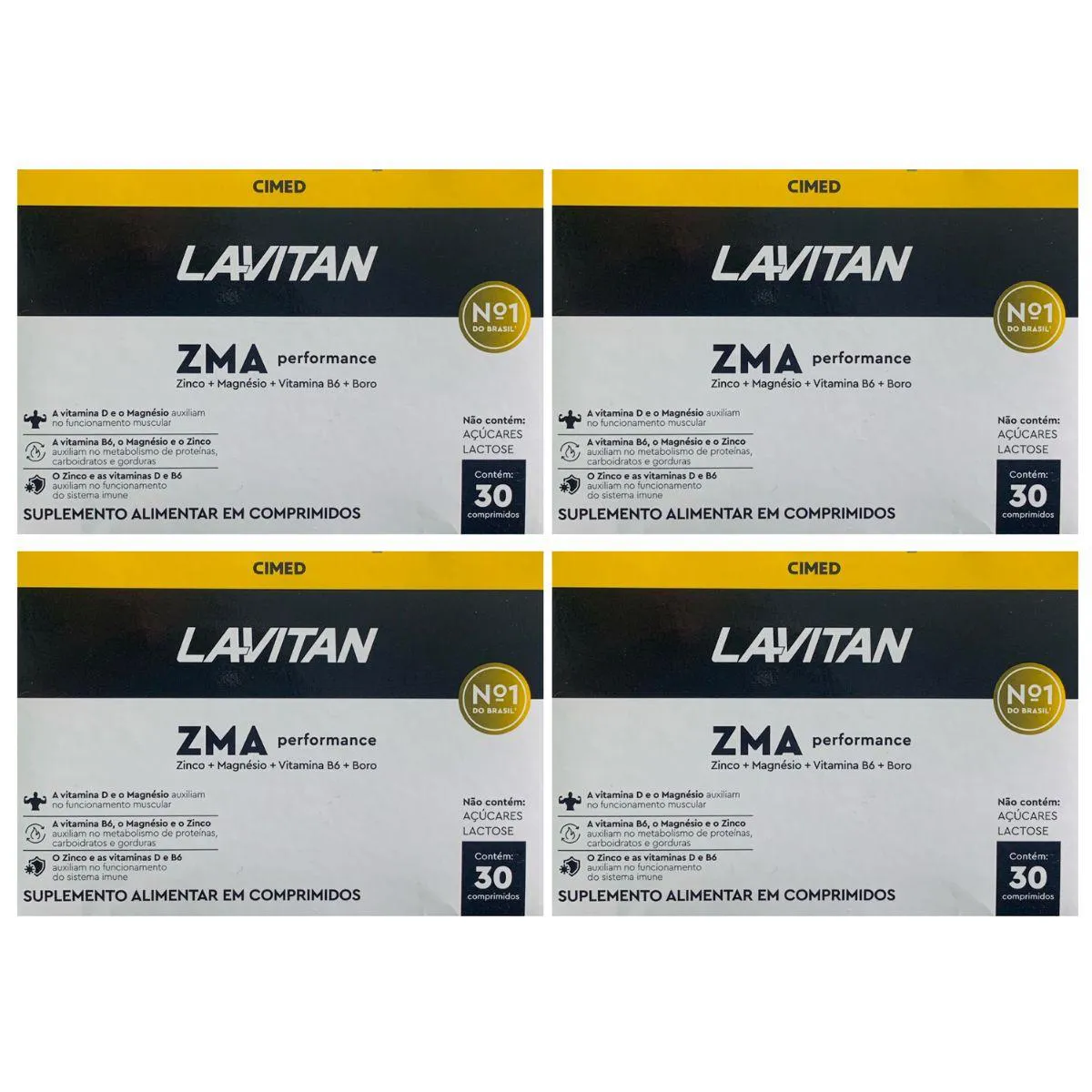 4 UN LAVITAN ZMA PERFORMANCE 30 COMPRIMIDOS FORçA E ENERGIA