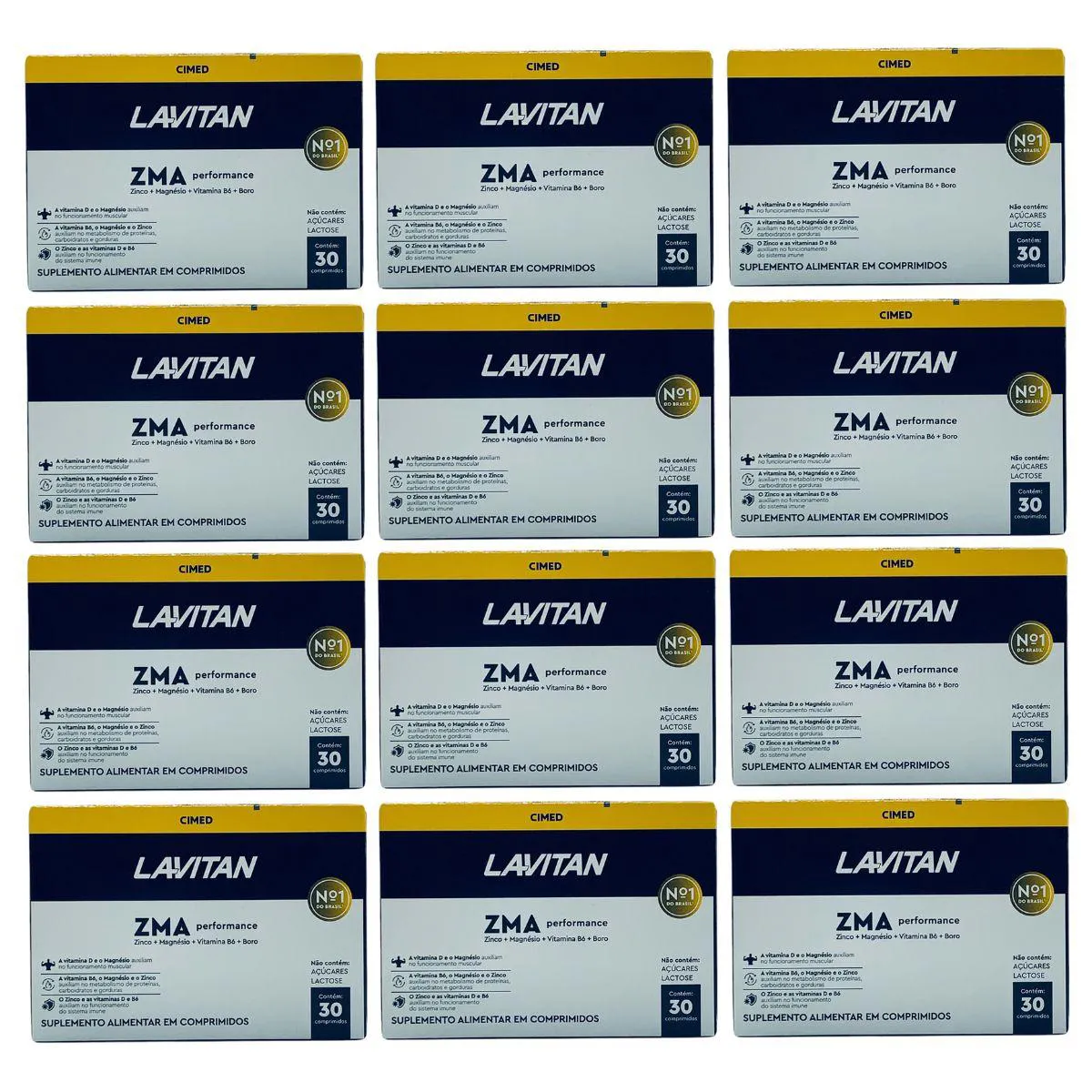 12 UN LAVITAN ZMA PERFORMANCE 30 COMPRIMIDOS FORçA E ENERGIA