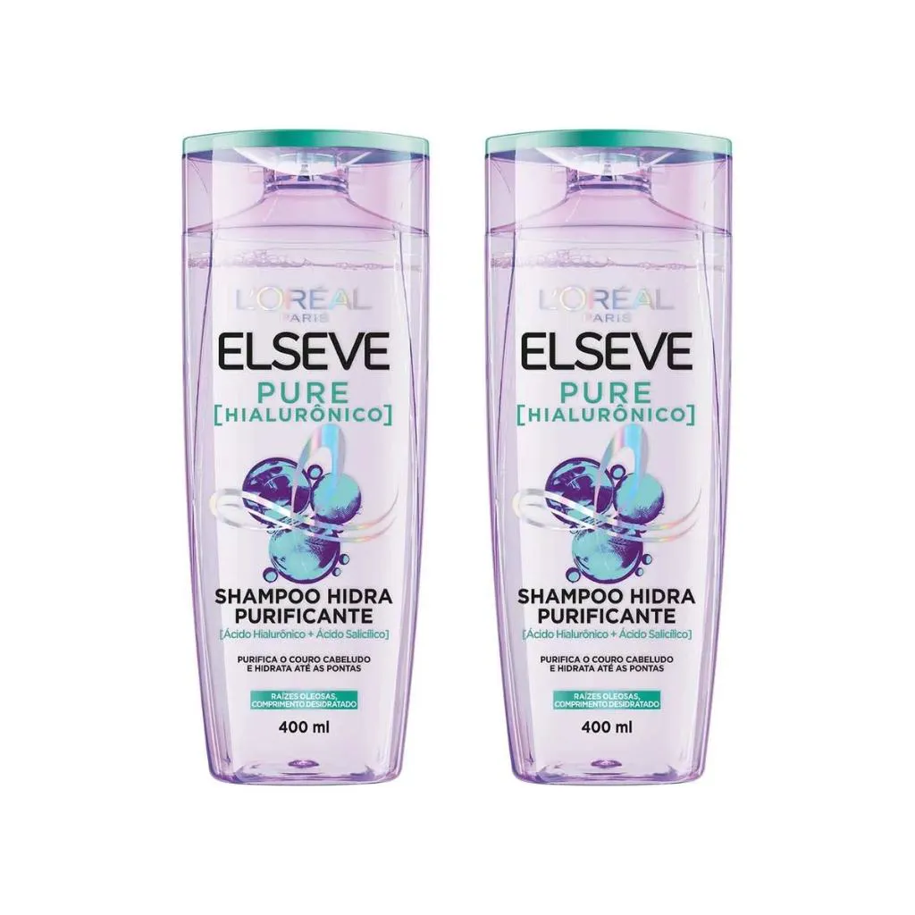 SHAMPOO ELSEVE 400ML PURO HIALURONICO - KIT C/ 2UN