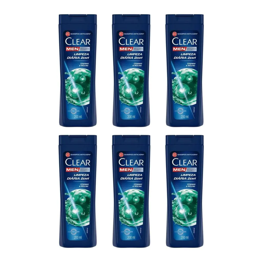 SHAMPOO CLEAR 200ML DUAL EFFECT 2 EM 1 LIMP DIARIA-KIT C/6UN