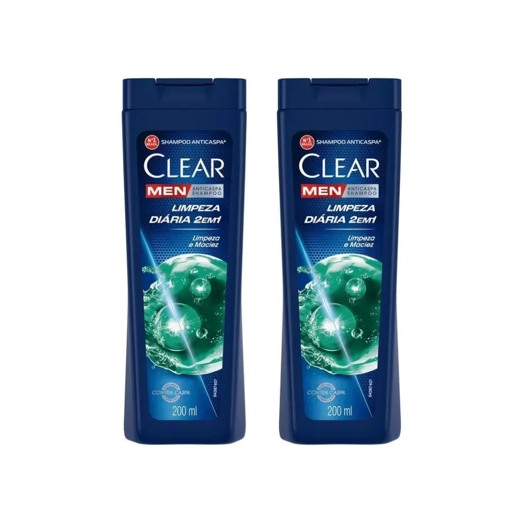 SHAMPOO CLEAR 200ML DUAL EFFECT 2 EM 1 LIMP DIARIA-KIT C/2UN