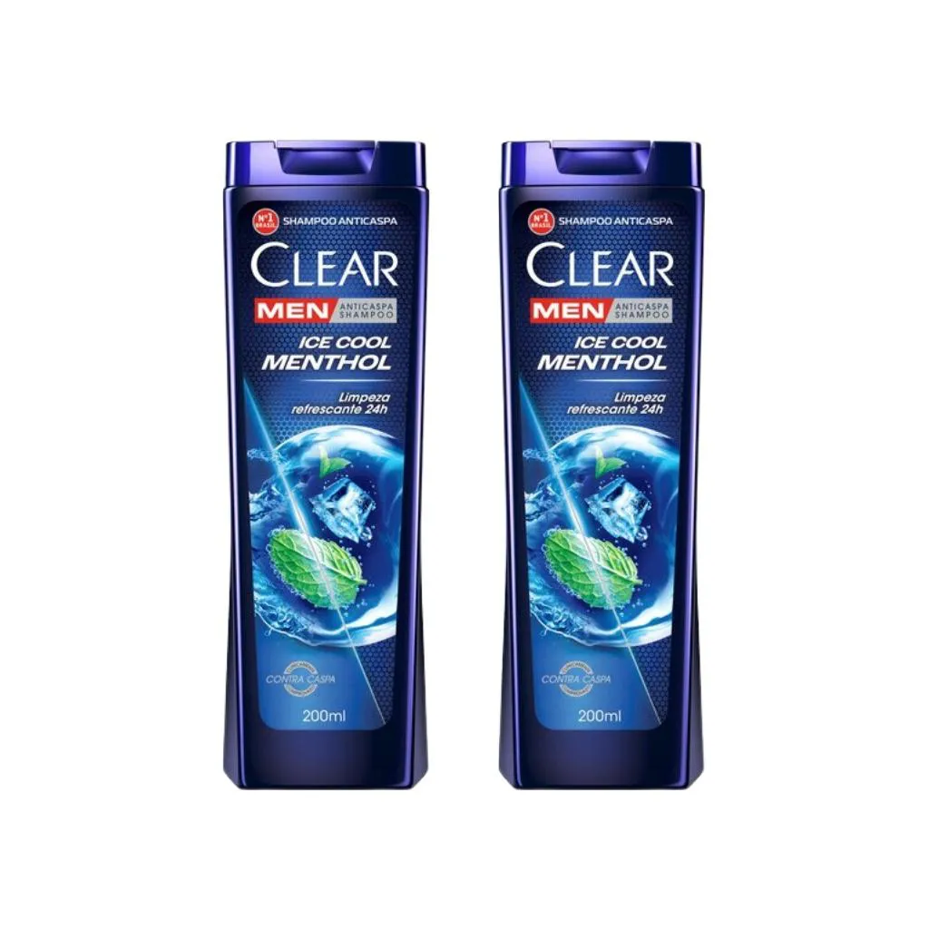 SHAMPOO CLEAR 200ML ICE COOL MENTHOL-KIT C/2UN