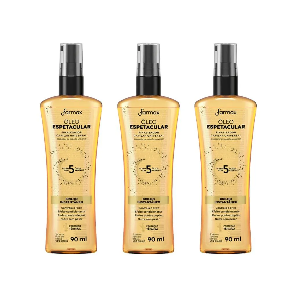 OLEO CAPILAR FARMAX FINALIZADOR ESPETACULAR 90ML - 3UN