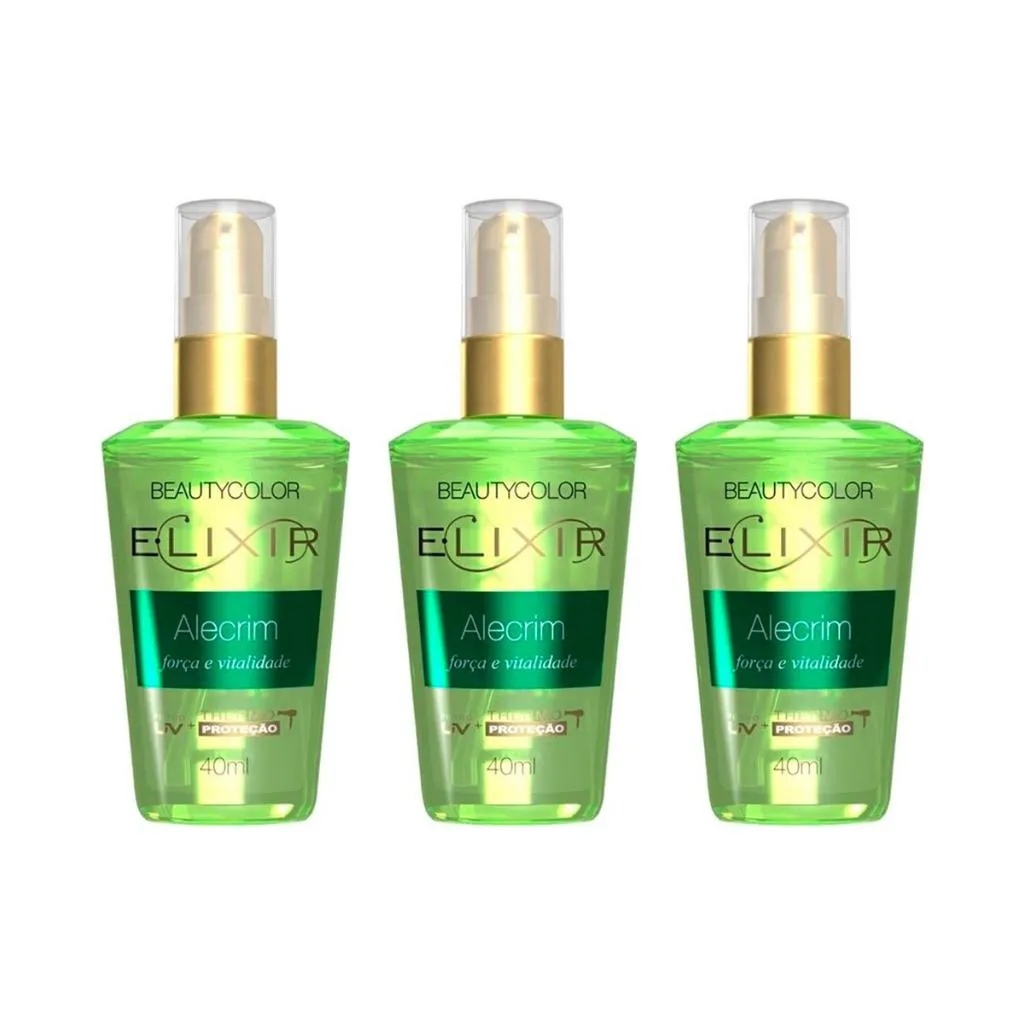 OLEO CAPILAR BEAUTY COLOR ELIXIR ALECRIM - KIT C/ 3UN