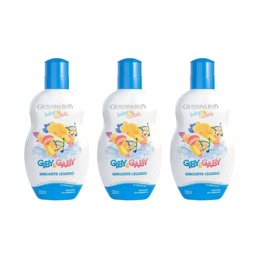 SABONETE LIQUIDO GIOVANNA BABY GIBY 200ML - KIT C/ 3UN
