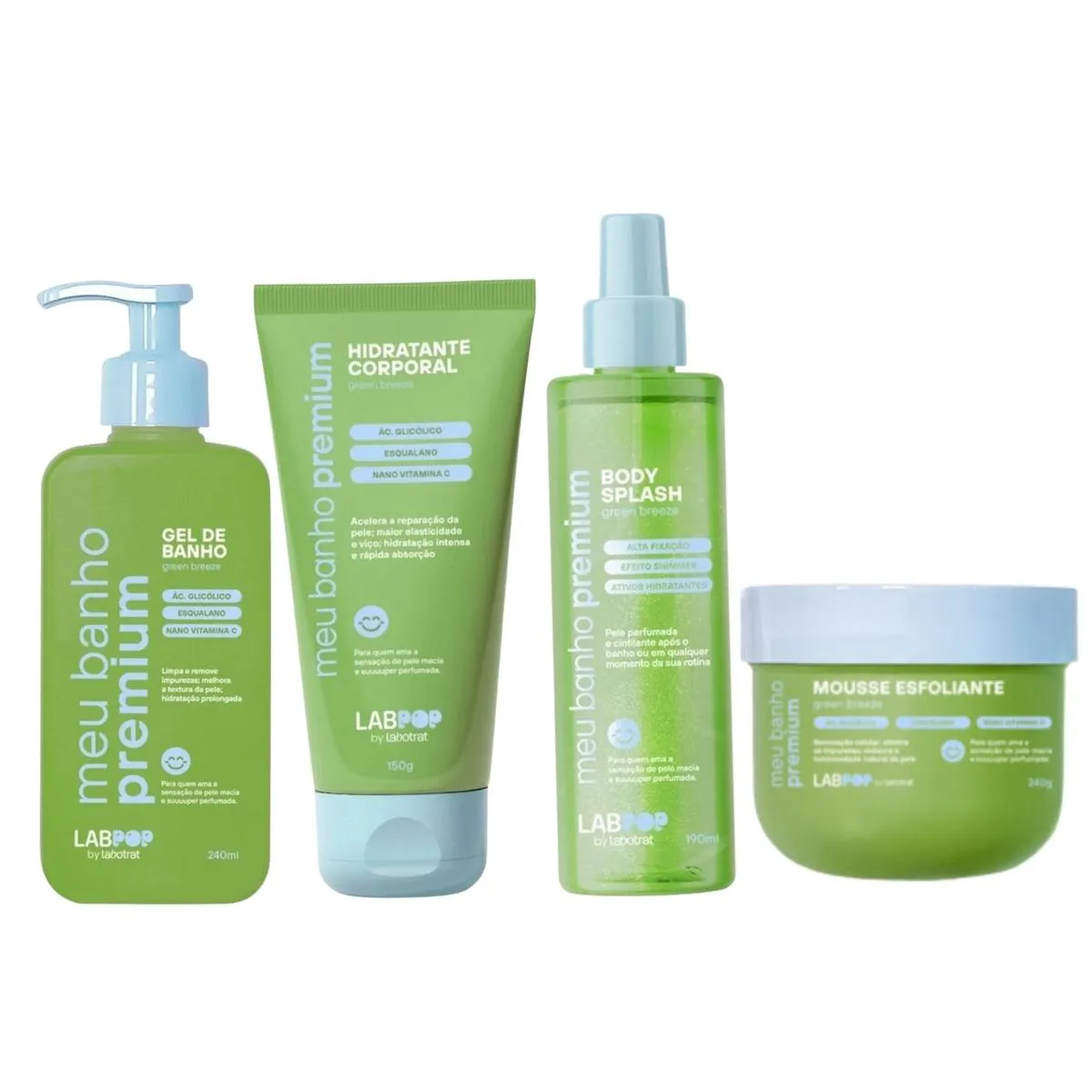 KIT LABOTRAT BANHO PREMIUM GREEN BREEZE GEL BANHO+HIDR+ESFO+SPLASH