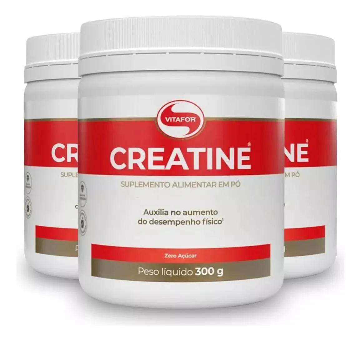 KIT 3 CREATINA MONOHIDRATADA CREATINE VITAFOR EM Pó