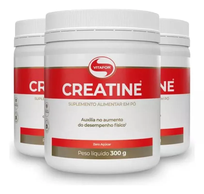 KIT 3 CREATINA MONOHIDRATADA CREATINE VITAFOR EM Pó