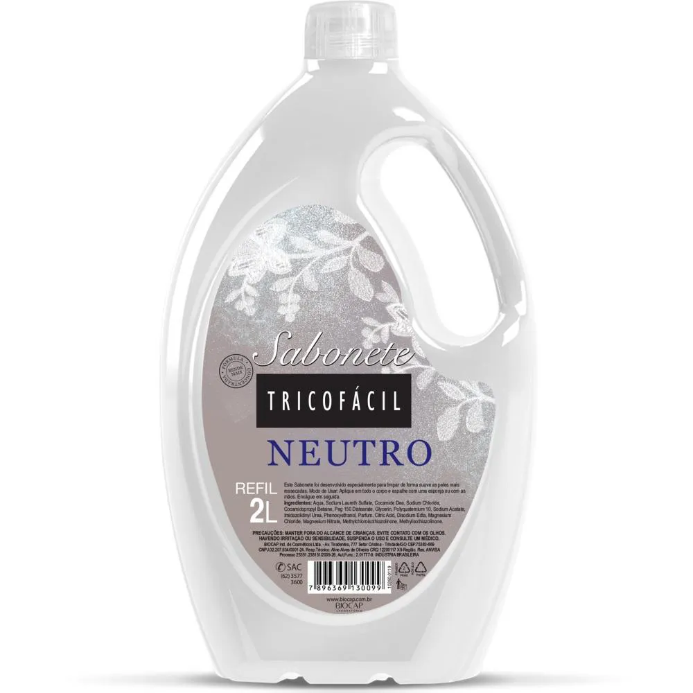 SABONETE LíQUIDO NEUTRO 2 LITROS TRICOFáCIL