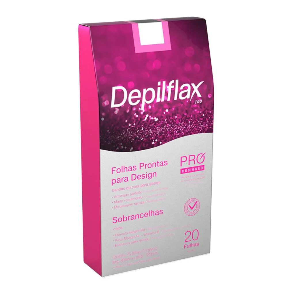FOLHAS PRONTAS P/ DESIGN DE SOBRANCELHAS DEPILFLAX ROSA 20UN