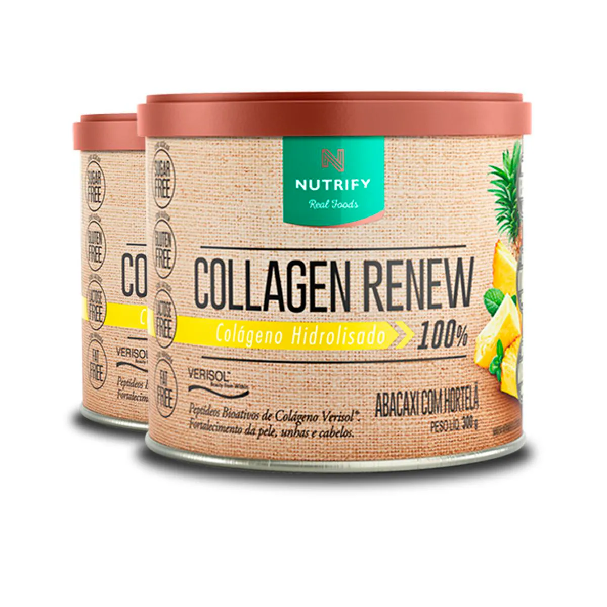 KIT 2 COLLAGEN RENEW COLáGENO HIDROLISADO ABACAXI NUTRIFY 300G