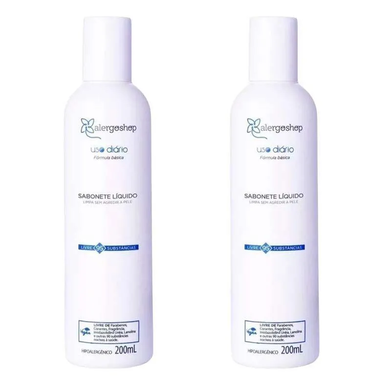 KIT 2 SABONETE LíQUIDO HIPOALERGêNICO ALERGOSHOP 200ML