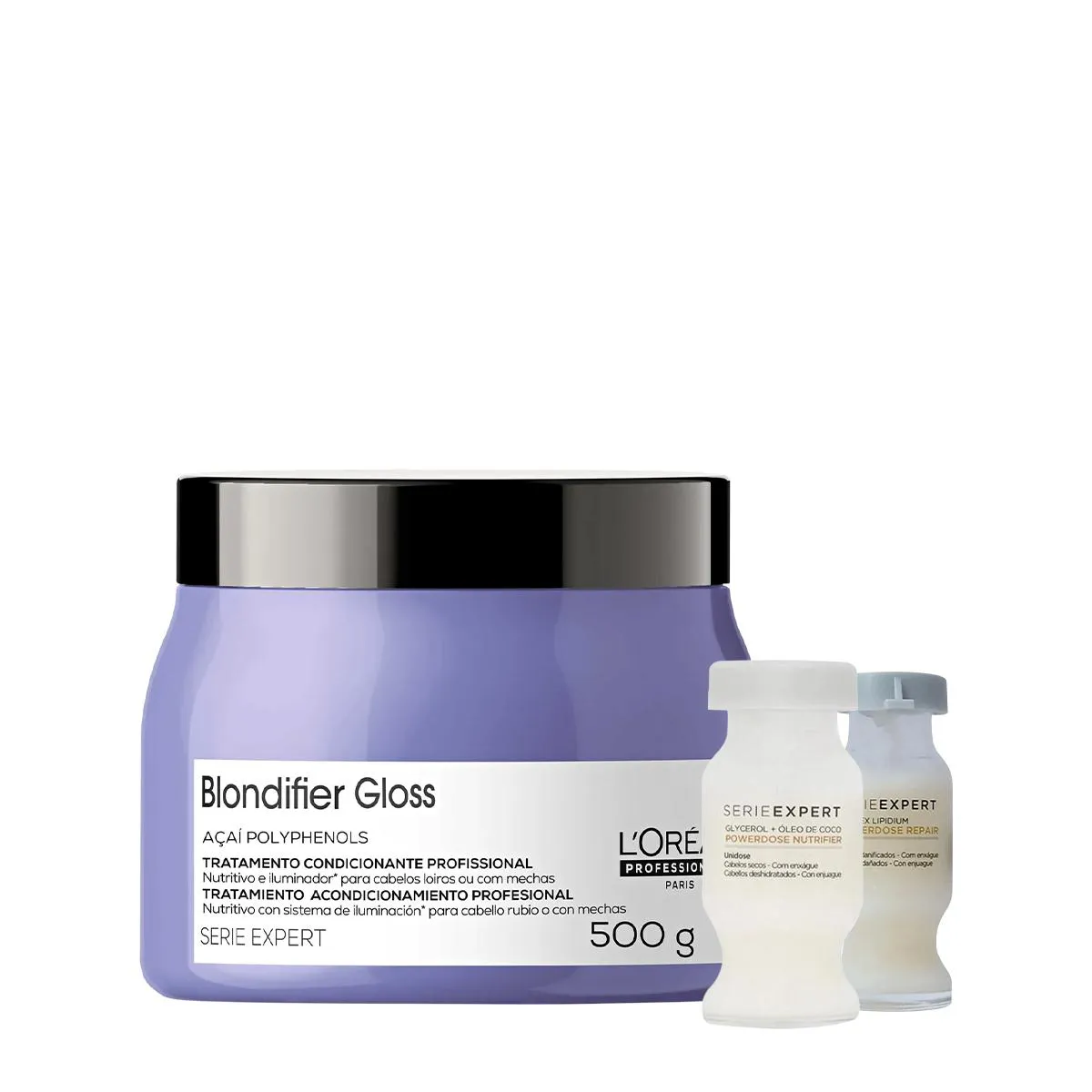 Kit L'Oreal Professionnel Serie Expert Blondifier gloss Máscara E Ampolas (3 Produtos)
