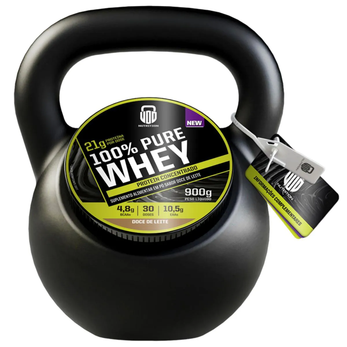 WHEY PROTEIN CONCENTRADO 100% PURO 900G + BRINDE COQUETELEIRA – WOD NUTRITION Doce DE Leite