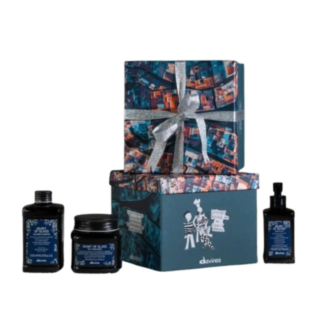 KIT DAVINES HEART OF GLASS - SHAMPOO 250ML E CONDICIONADOR 250ML E LEAVE IN 150ML
