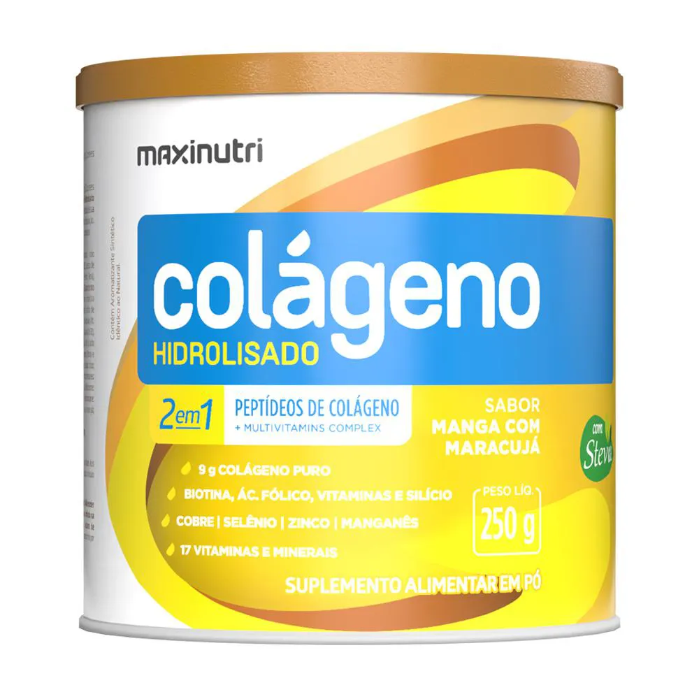 COLAGENO HIDROLISADO MANGA COM MARACUJá LATA 250G MAXINUTRI