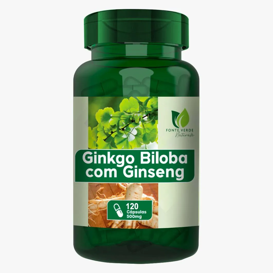 SUPLEMENTO GIN KGO BILOBA COM GIN SENG ENCAPSULADO EM Pó 500MG 120 CAPSULAS FONTE VERDE