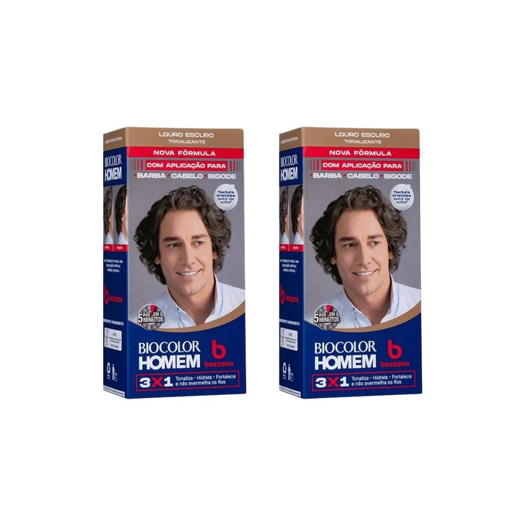 COLORAçAO BIOCOLOR HOMEM BOZZANO LOURO ESCURO-KIT C/2UN