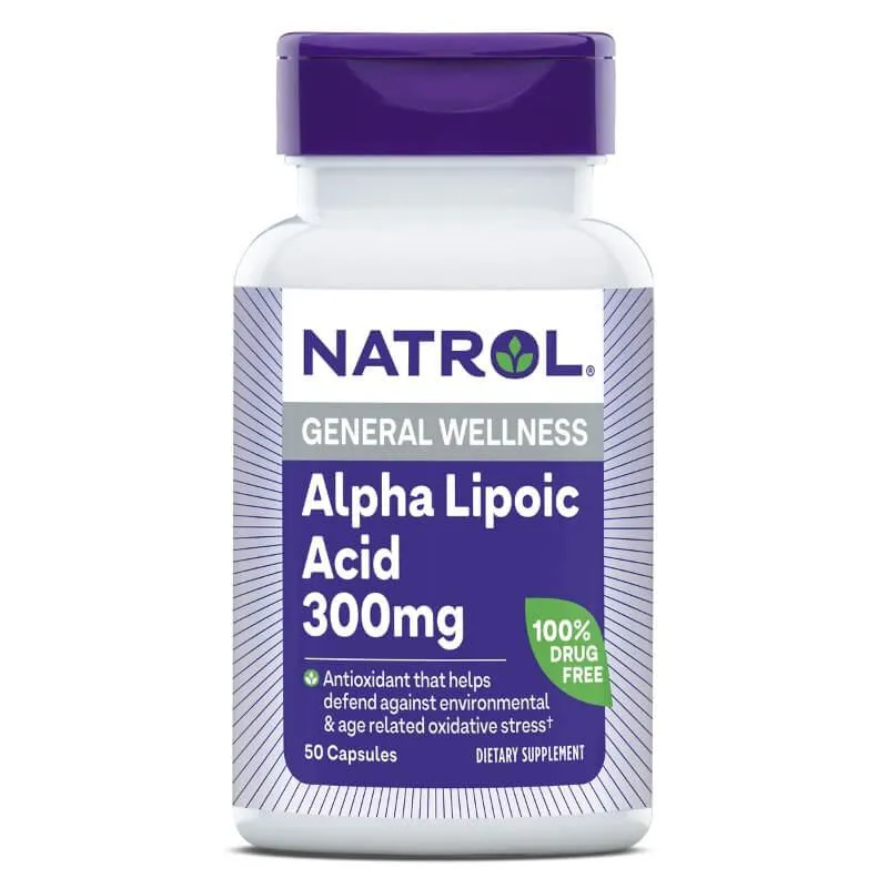ÁCIDO ALFA LIPóICO 300MG 50 CáPSULAS - NATROL SEM Sabor