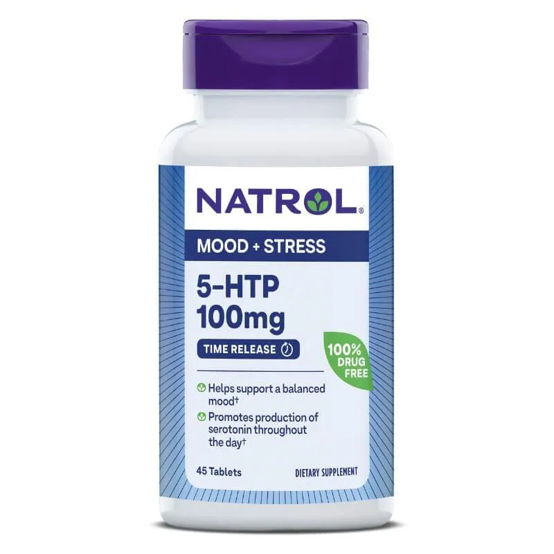 5-HTP 100MG TIME RELEASE 45 TABLETES - NATROL SEM Sabor